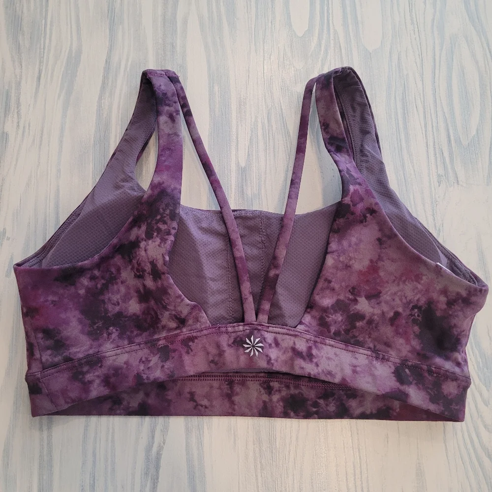 Athleta Exhale Purple Tie Dye Sports Bra Small - Picture 7 of 9